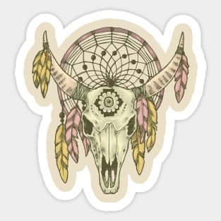 Magical Dream Catcher Skull Sticker